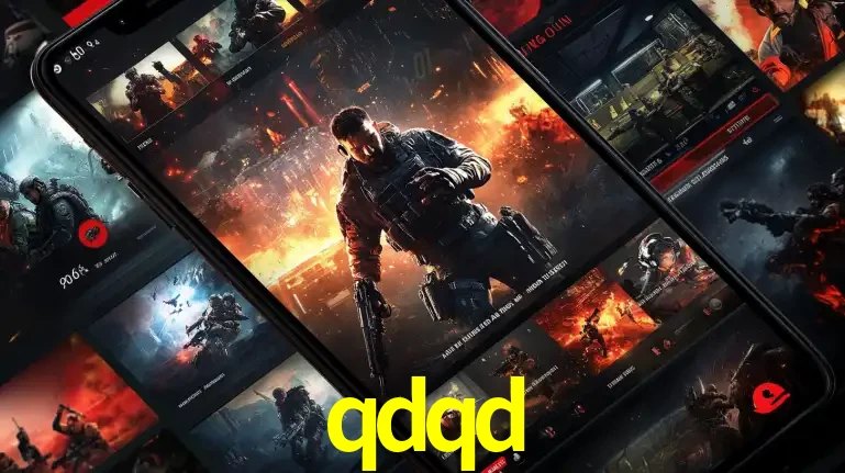 Tela de um celular exibindo uma galeria de jogos de tiro com temática militar, mostrando a variedade de e-sports disponíveis para apostas na plataforma de entretenimento qdqd.
